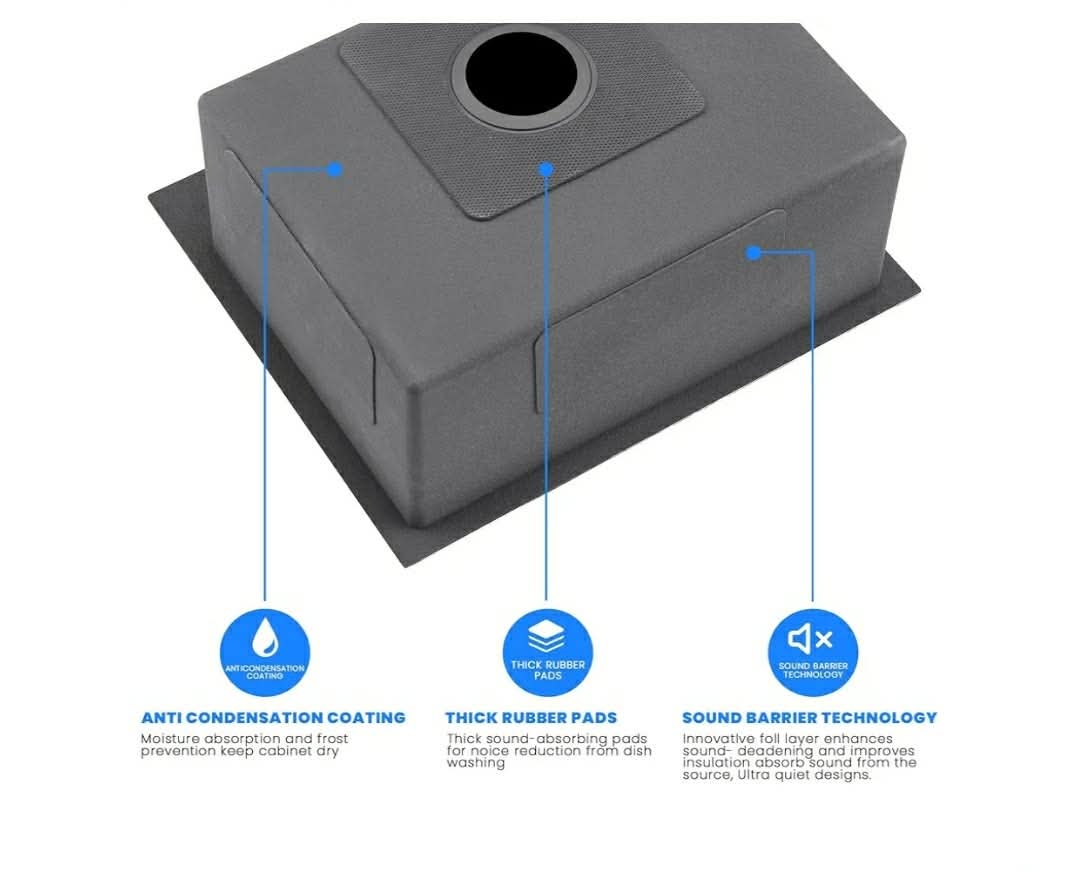 15×17 Inch Black Bar Sink,304 Stainless Steel Single Bowl 8 Inch Deep - Image 9