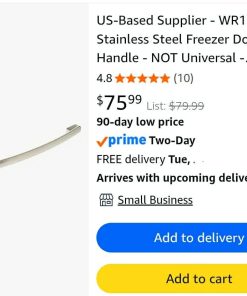 Alternative view of Stainless Steel Freezer Door Handle - NOT Universal - Compatible with GE Appliances Refrigerato
