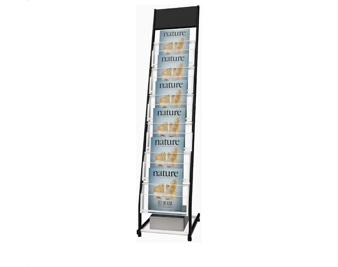 Floor Standing Magazine Rack Brochure Display Stand with 4 wheels and 6 layers - Image 9