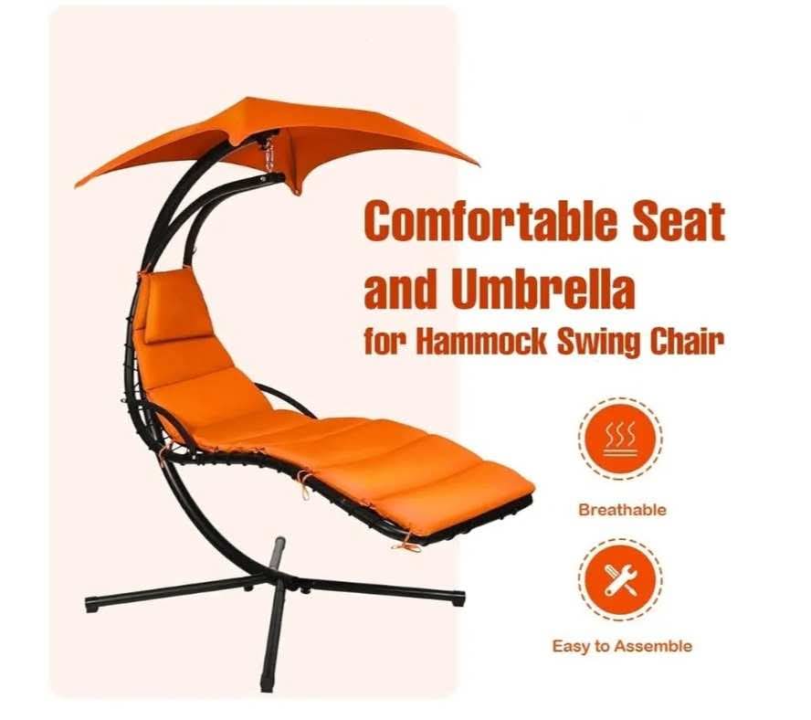 Weatherproof Replacement Cushion Pad and Umbrella for Hanging Lounge Chair - Image 8