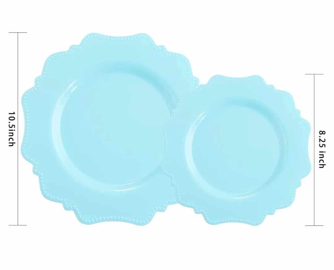 Disposable Plastic Plates 60Pcs, Light Baby blue Party Plates, Heavy Duty 30 Dinner plate 10.5” and 30 Salad/Dessert Plate 8.25” - Image 9