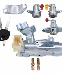 Set of 5 Ignition Steering Switch with Bracket Keys Left Driver Right Passenger Side Door Lock Cylinder and Tailgate Lock