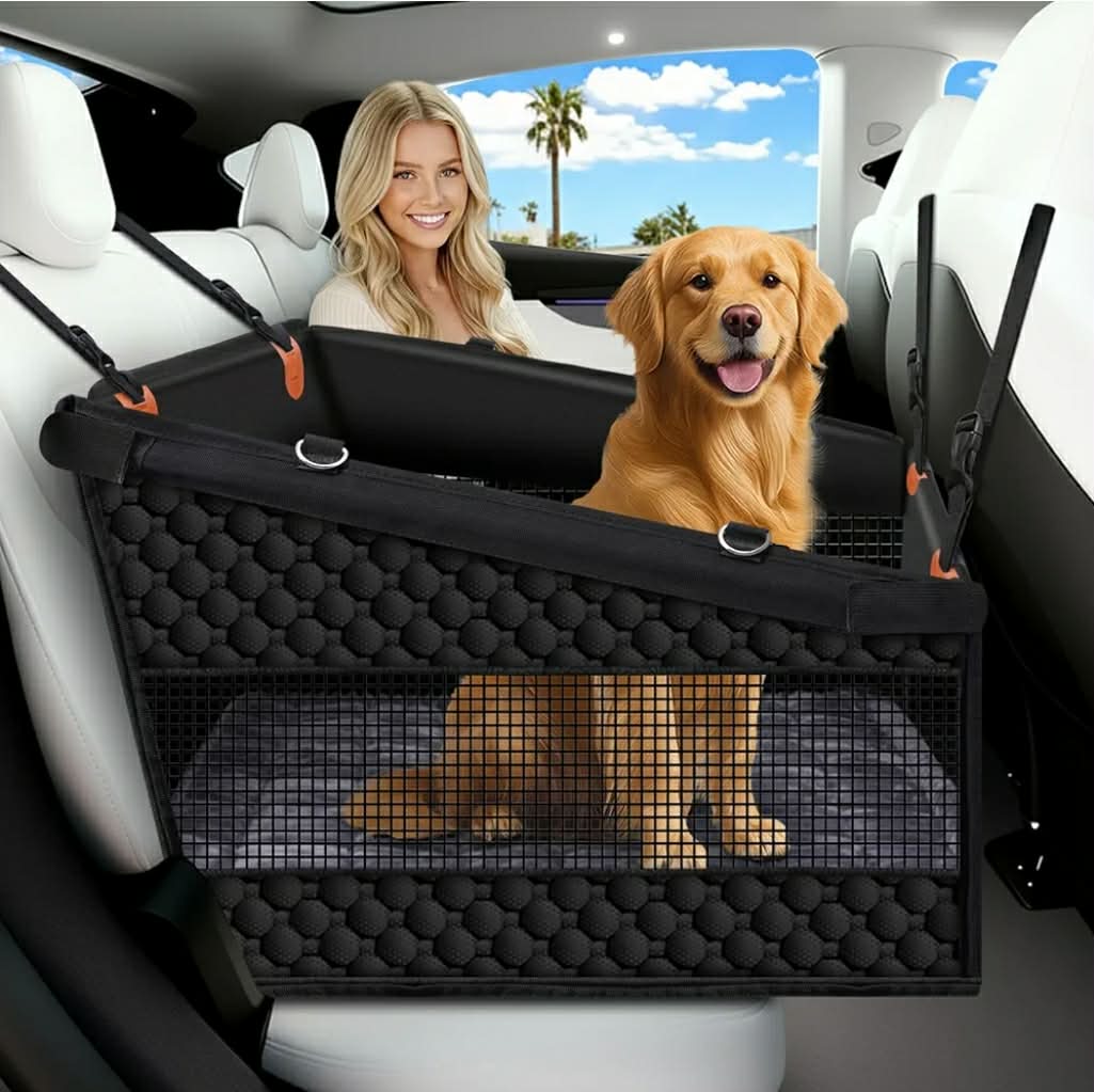 XL Large Dog Car Seat Cover with Dog Bed Mat for Back Seat Half
