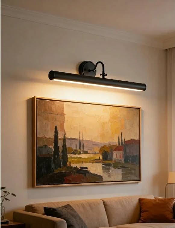 Hardwired Picture Lights for Wall, 28 Inch Black Vintage Picture Sconce, E12 Base, 330° Rotatable, 4-Light Gallery Art Lighting - Image 8