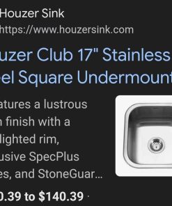 Alternative view of Stainless Steel Kitchen Sink for Bar & Prep: 17 Inch Undermount Single Bowl Sink with Strainer