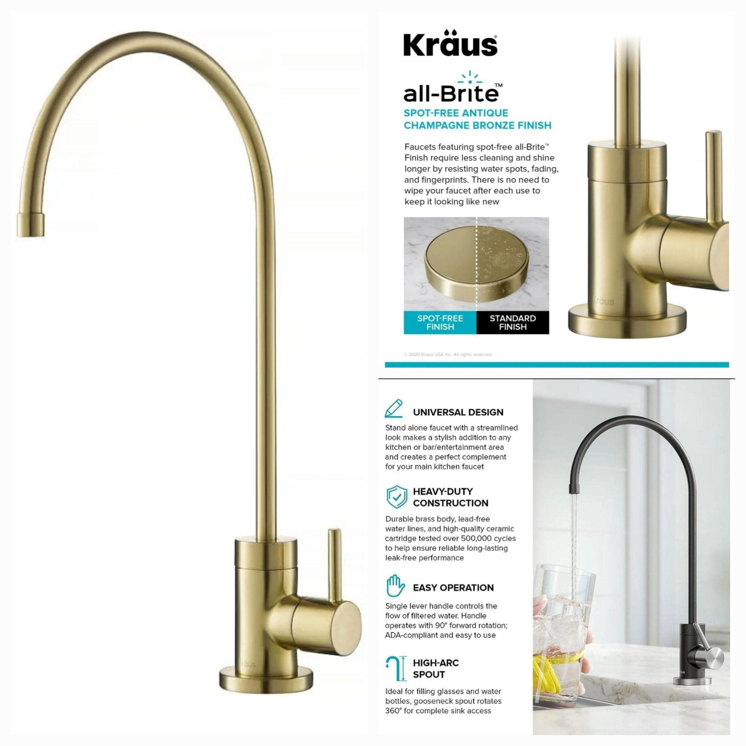 KRAUS Purita 100% Lead-Free Kitchen Water Filter Faucet in Brushed Gold, FF-100BG - Image 13
