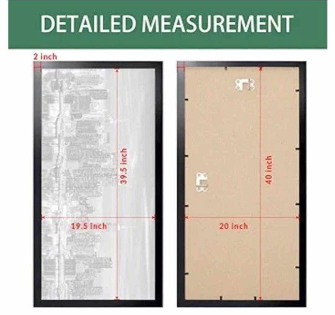 20x40 Picture Frames Black 1 Pack, Wood 20x40 Panoramic Picture Frame for Wall Mounting, Simple and Classic Style - Image 10