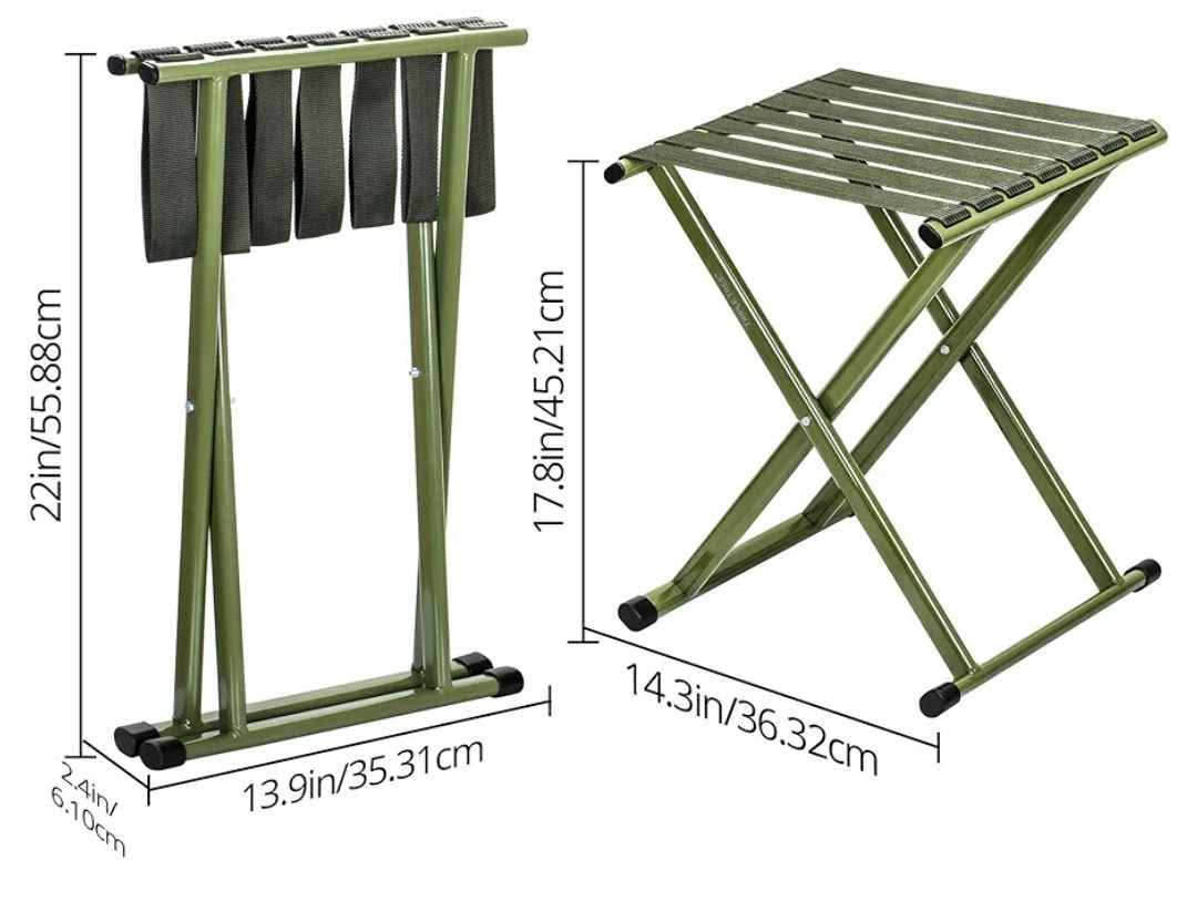 TRIPLE TREE Folding Stool 17.8" Height Heavy Duty Camping Stool Outdoor Portable Chair Hold up to 600 lbs - Image 4