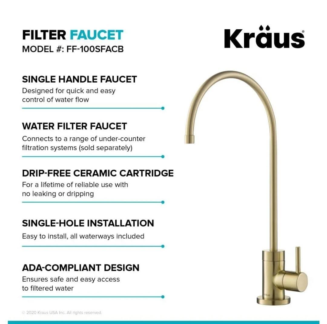 KRAUS Purita 100% Lead-Free Kitchen Water Filter Faucet in Brushed Gold, FF-100BG - Image 10