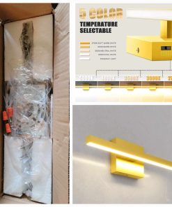 Alternative view of Modern 15.7 inch, 12W Dimmable 5CCT Led Bathroom Light Fixture Over Mirror, Gold Bar Vanity Light