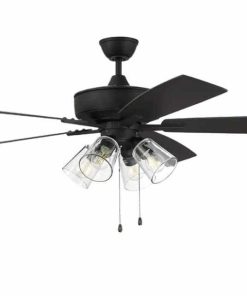 60" Ceiling Fan with LED Lights & Pull Chain, 5 Reversible Espresso/Walnut MDF Blades, Espresso