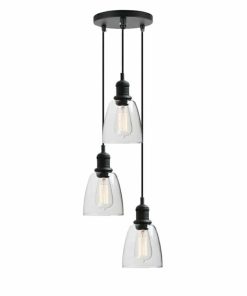 Light Vintage Industrial Chandelier Pendant Light with Glass Shad
