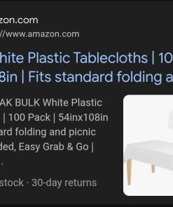 Alternative view of White Plastic Tablecloths | 100 Pack | 54inx108in | Fits standard folding and picnic tables
