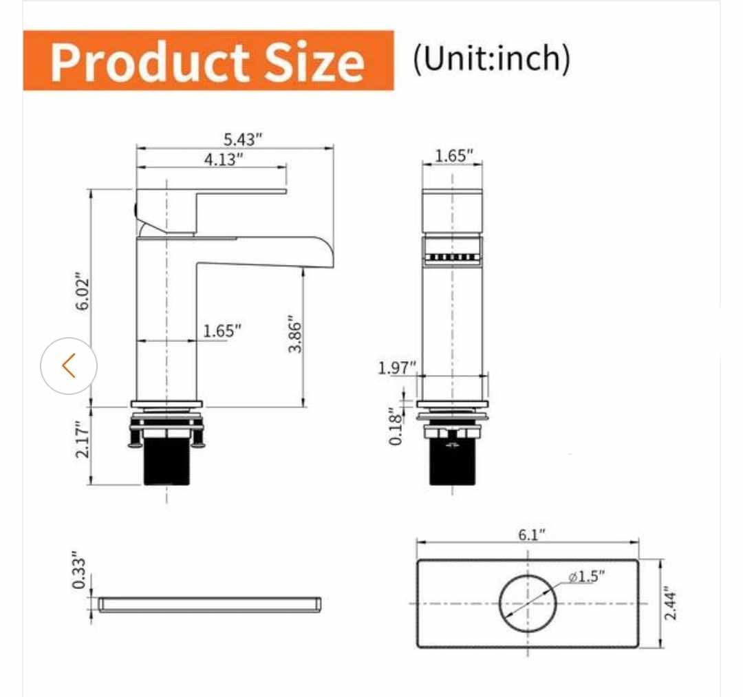 Single Handle Faucet with Deck Plate, Waterfall Single Hole Bathroom Faucet in Brushed Gold - Image 11