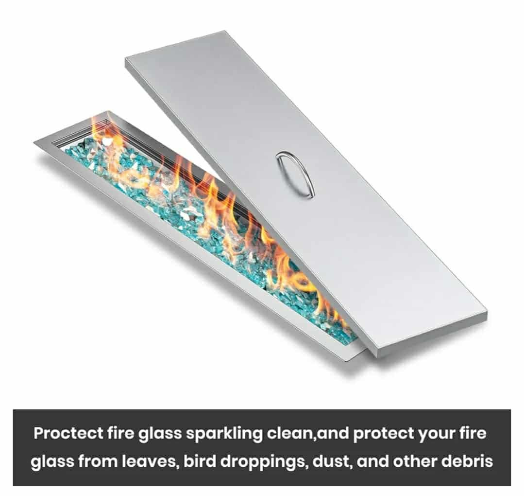 Stanbroil Fire Pit Lid Fits 36 x 6 Inches Linear Drop-in Burner Pan, Solid Stainless Steel Cover for Outside Firepit - Image 8