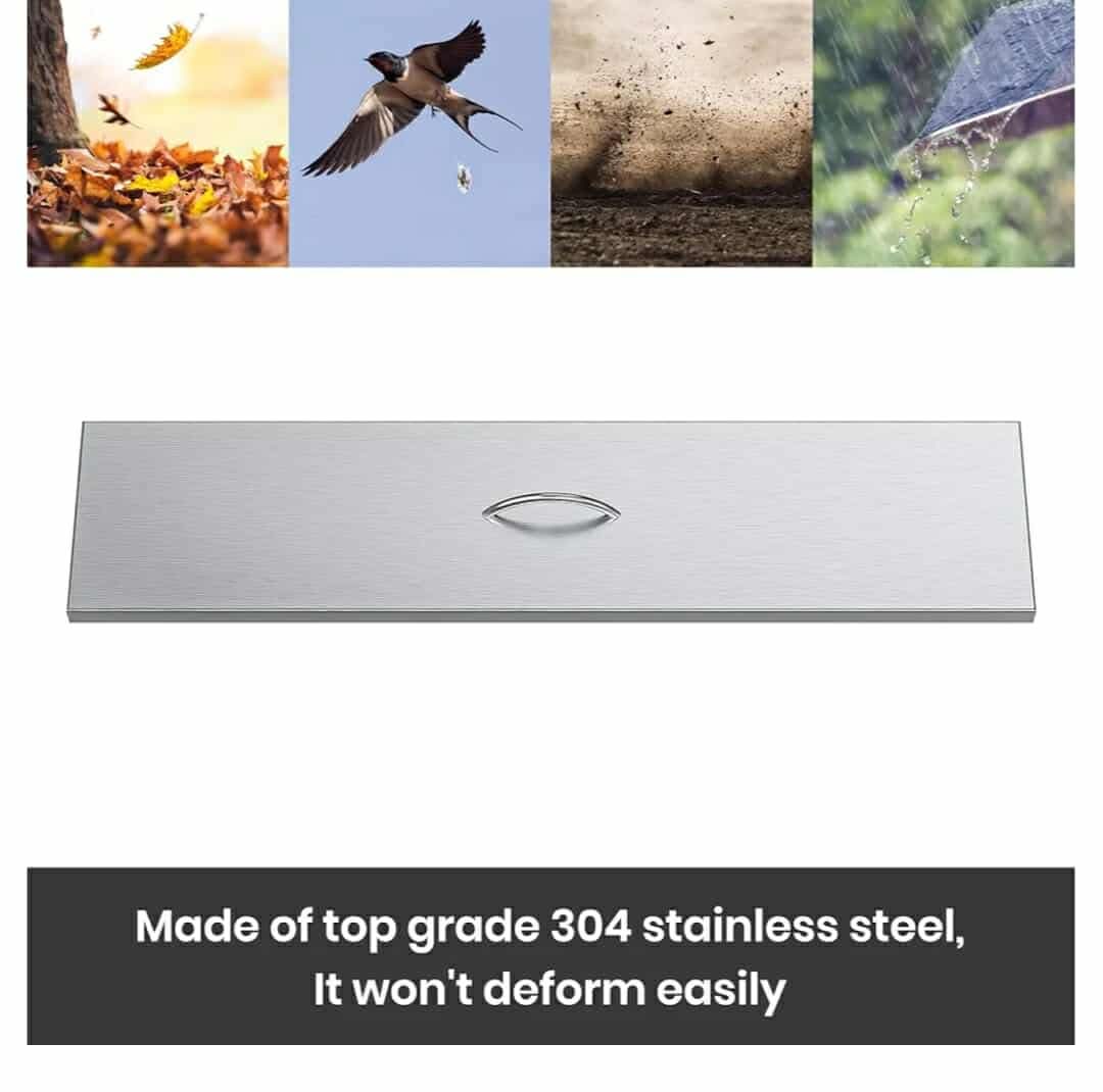Stanbroil Fire Pit Lid Fits 36 x 6 Inches Linear Drop-in Burner Pan, Solid Stainless Steel Cover for Outside Firepit - Image 7
