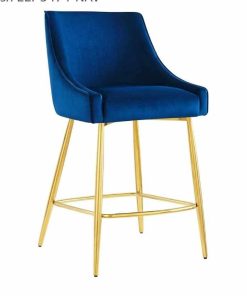 Modway Discern Performance Velvet Counter Stool with Navy Finish EEI-5474-NAV