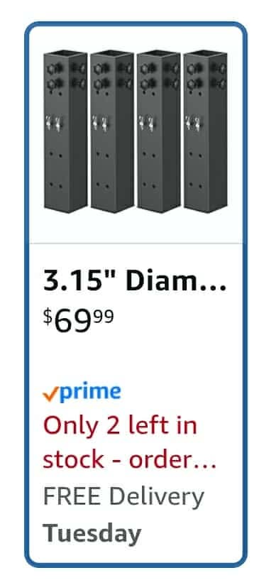 4 Pack Carbon Steel Dorm Bed Riser 3.15" Diameter Metal Bed Riser - Image 2