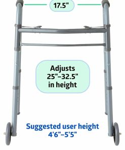 Alternative view of Medline Lightweight Junior/Lower Height Folding Walker with 5” Wheels