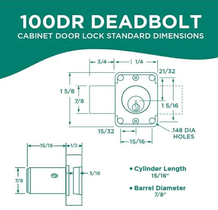 Deadbolt Lock | 7/8” Chrome Key US26D | NATL KA915 Easily Rekeyable Cabinet Door Lock, Keyed Alike | Grade 1 Door Locks with Keys - Image 7