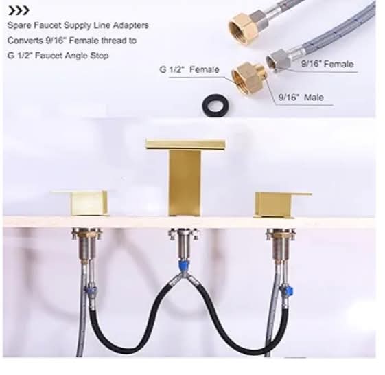 Roman Tub Faucet Brushed Gold Deck Mount Waterfall Bathtub Faucet 2 Handles High Flow Bath Tub Faucet Set - Image 7