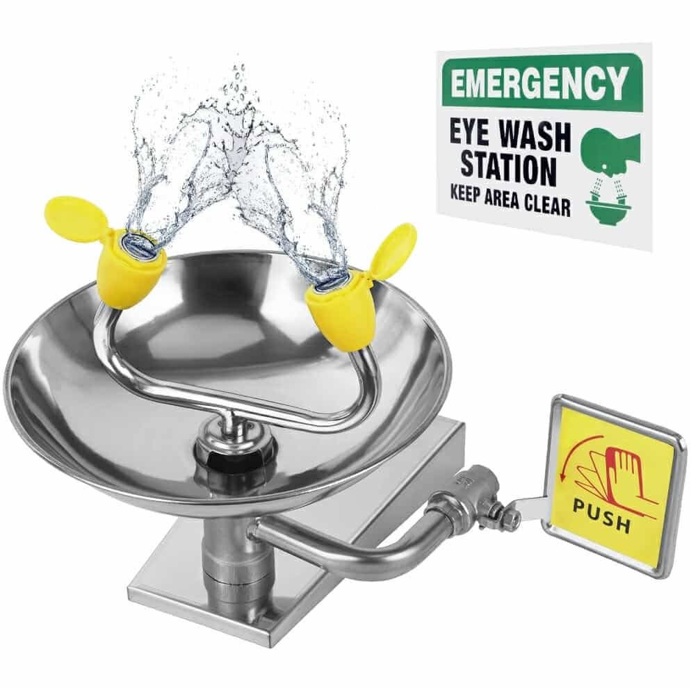 Wall-Mounted Emergency, Portable First Aid Eyewash Station Eye Irrigation Sign, 304 Stainless Steel OSHA Apporoved - Image 9