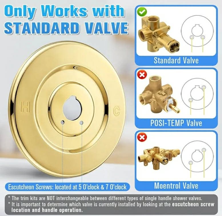 Tub and Shower Trim Kit, Shower Trim Compatible with Moen Chateau T470 Single Handle Tub/Shower Standard Valve - Image 6