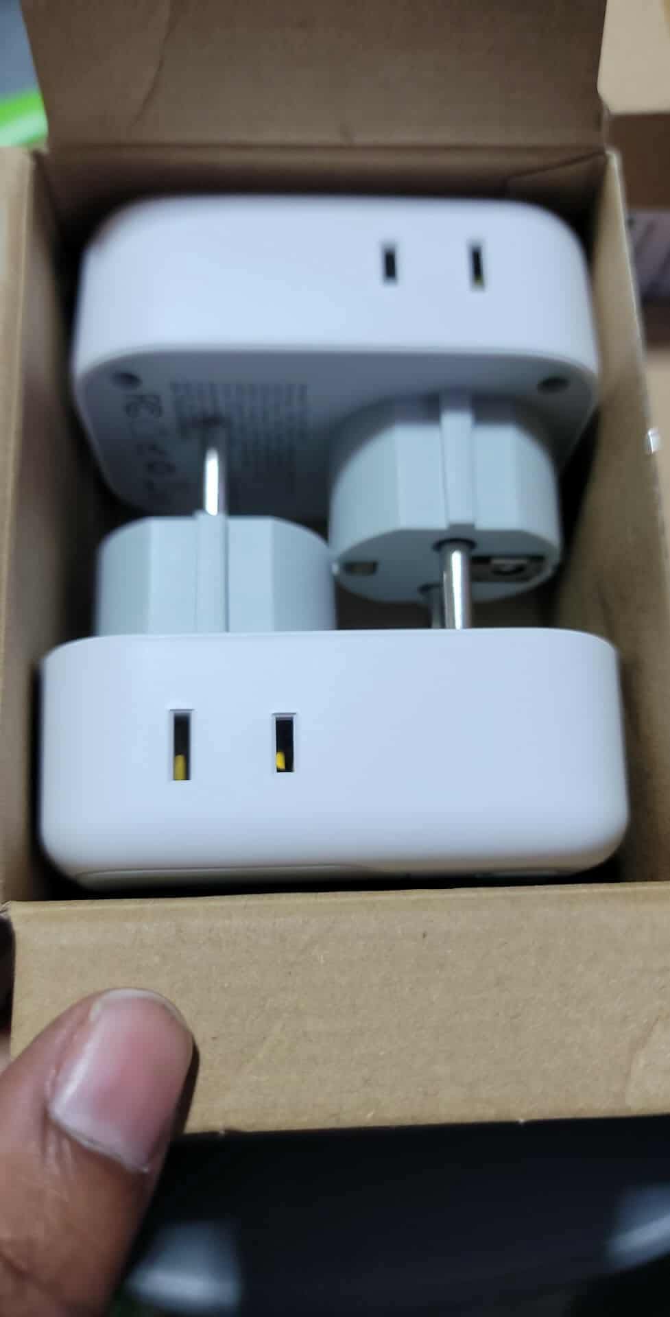2 Pack Type E F Plug Adapter USB C, Germany France Power Adaptor with 3 USB Charger Ports, 4 AC Outlets Travel Plug - Image 2