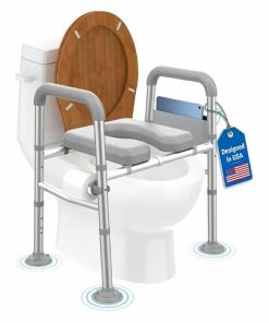 Toilet Seat Risers, Raised Handicap Toilet Seat with Handles Over Toilet, High Capacity Toilet Riser with Handles