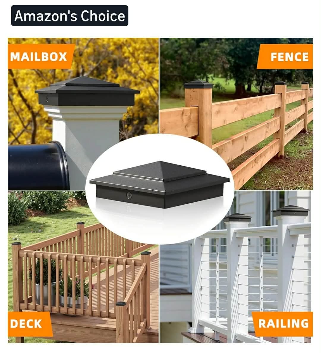 24pk 4x4 Aluminum Pyramid Post Caps for Actual 3.5" x 3.5" Wood Posts, Heavy-Duty Fence Post Caps Cover - Image 12