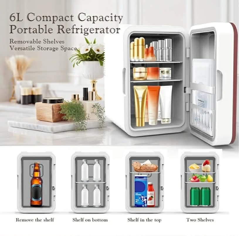 Mini Fridge for Bedroom, 6L Skincare Fridge with Dimmable LED Light Mirror - Image 9