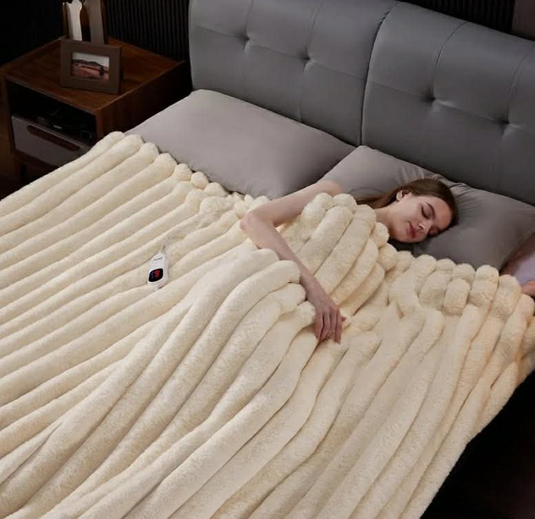 Heated Throw Blanket, Faux Fur Cozy Heating Blanket with Overheat Protection, 1/2/4/6/8 Hours Auto-Off 10 Heat Level, Machine Washable (50x60 Inches, Cream White) - Image 9
