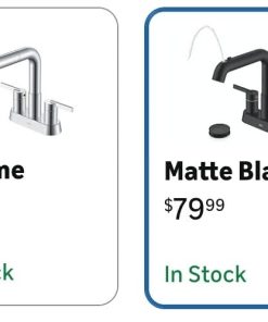 Alternative view of Matte Black Centerset Bathroom Faucet with Pull Down Sprayer, 4 Inch 2 Handle Pull Out Bathroom Faucet 3 Hole, Bathroom Sink Faucet with Pop Up Drain & Supply Lines