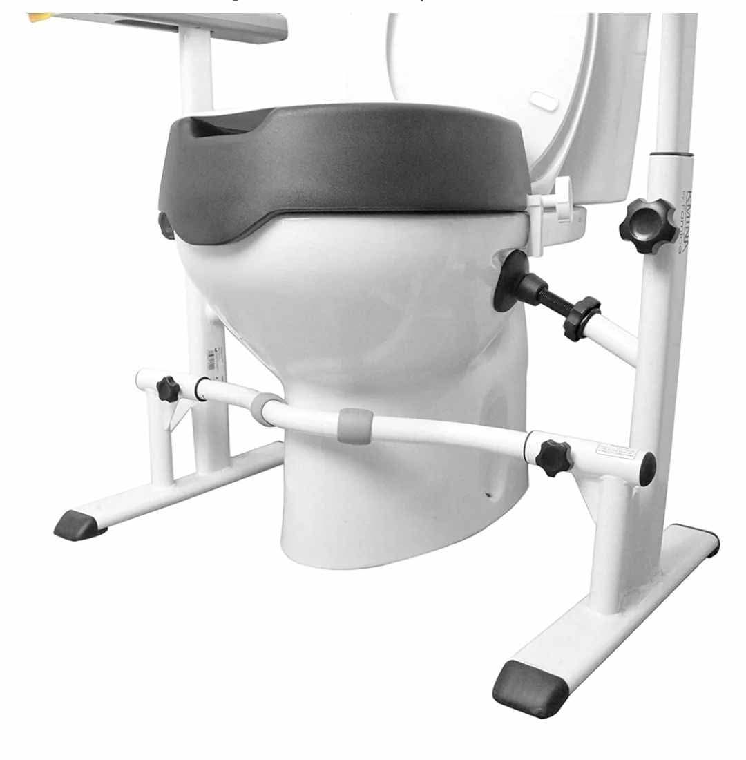 KMINA Toilet Safety Rails and Raised Toilet Seat, Heavy Duty Frame with Handles, Adjustable Height and Width, Handicap Grab Bars - Image 5