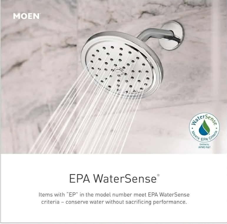 Moen TL2369EP Chateau Single-Handle Posi-Temp Eco-Performance Tub and Shower Trim Kit, Valve Required, Chrome, Showerhead, Lever Handle - Image 9