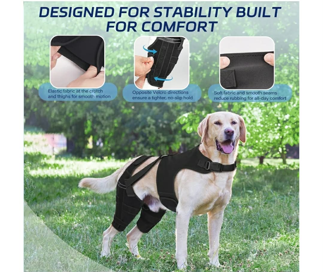 Dog Knee Brace for Torn ACL Hind Leg– Dog Leg Brace with Metal Stabilizers, Large - Image 5