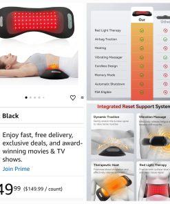 Alternative view of 4-in-1 Lumbar Massager with Red Light 650/850nm Cordless 5000mAh