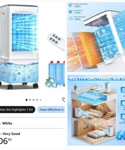 Alternative view of Portable Air Conditioners, 2.5 Gal Evaporative Cooling Fans that Blow Cold Air, 3 Speed Portable AC Unit