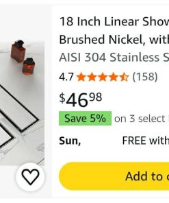 Alternative view of 18 Inch Linear Shower Drain-Brushed Nickel, with Tile Insert Grate