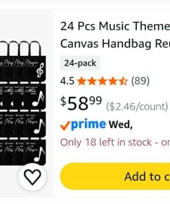 Alternative view of 24 Pcs Music Theme Tote Bag Canvas Handbag Reusable