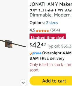 Alternative view of 28" 1-Light LED Wall Sconce, Black Dimmable, Modern, Integrated 12W, Hardwired