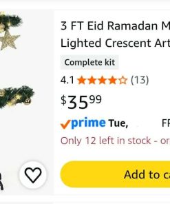 Alternative view of 3 FT Eid Ramadan Moon Tree, Lighted Crescent Artificial Tree