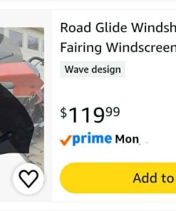Alternative view of Road Glide Windshield 13.5" Wave Fairing Windscreen Cover for Harley, Black