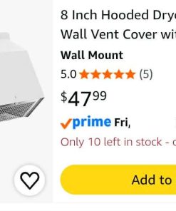 Alternative view of 8 Inch Hooded Dryer Vent Cover Wall Vent Cover with Damper and Screen Dryer Exhaust Vent Cover Cap