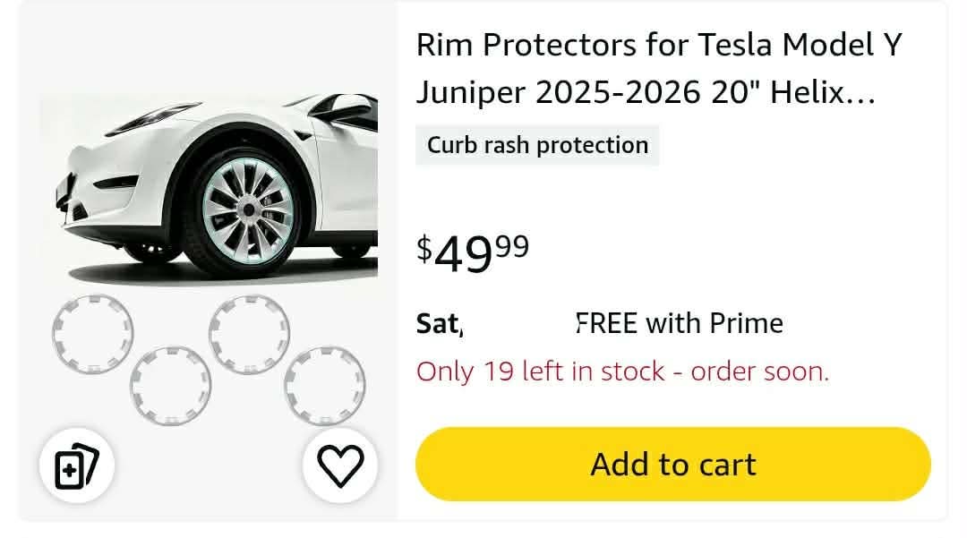 Rim Protectors for Tesla Model Y Juniper 2025-2026 20" Helix Wheel Rim Covers - Image 2