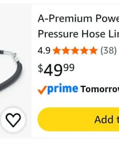 Alternative view of Power Steering Pressure Hose Line Assembly, Pump To Rack, Compatible with Honda