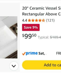 Alternative view of 20" Ceramic Vessel Sink Rectangular Above Counter Wall Mount Vanity White