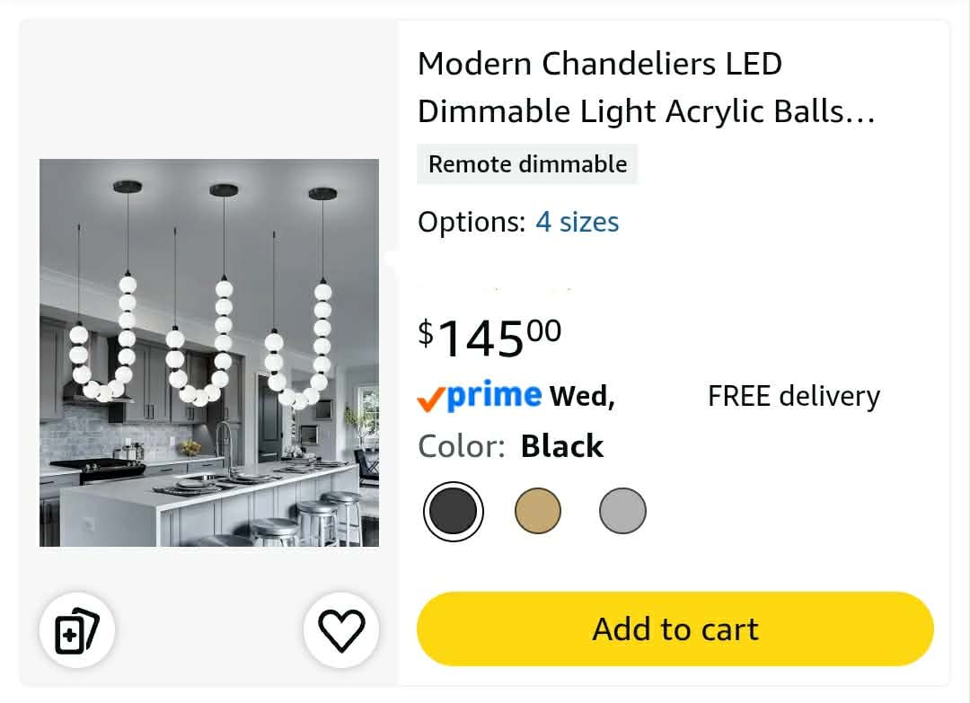 Modern Chandeliers LED Dimmable Light Acrylic Balls Ceiling Pendant Lighting, Adjustable Hanging Lights 25 Watts Black Lamp - Image 9