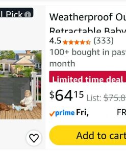 Alternative view of Weatherproof Outdoor Retractable Baby Gates for Decks with No Rust Screws and Rods, 72" Wide