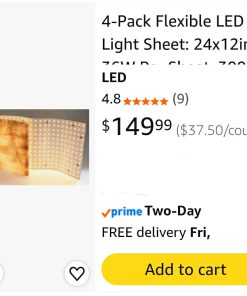 Alternative view of 4-Pack Flexible LED Light Sheet: 24x12in 36W Per Sheet, 3000K Warm White. Paper-Thin Backlight Panel